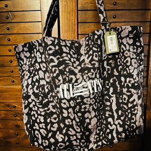 ALL SAINTS Gray/Black Leopard Print Unisex Tote Bag - NEW!